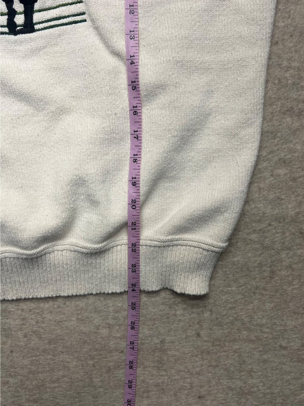 Vintage 90s Court House Square White Knit Crewneck Golf Sweater Men's Size XXL - Picture 9 of 10